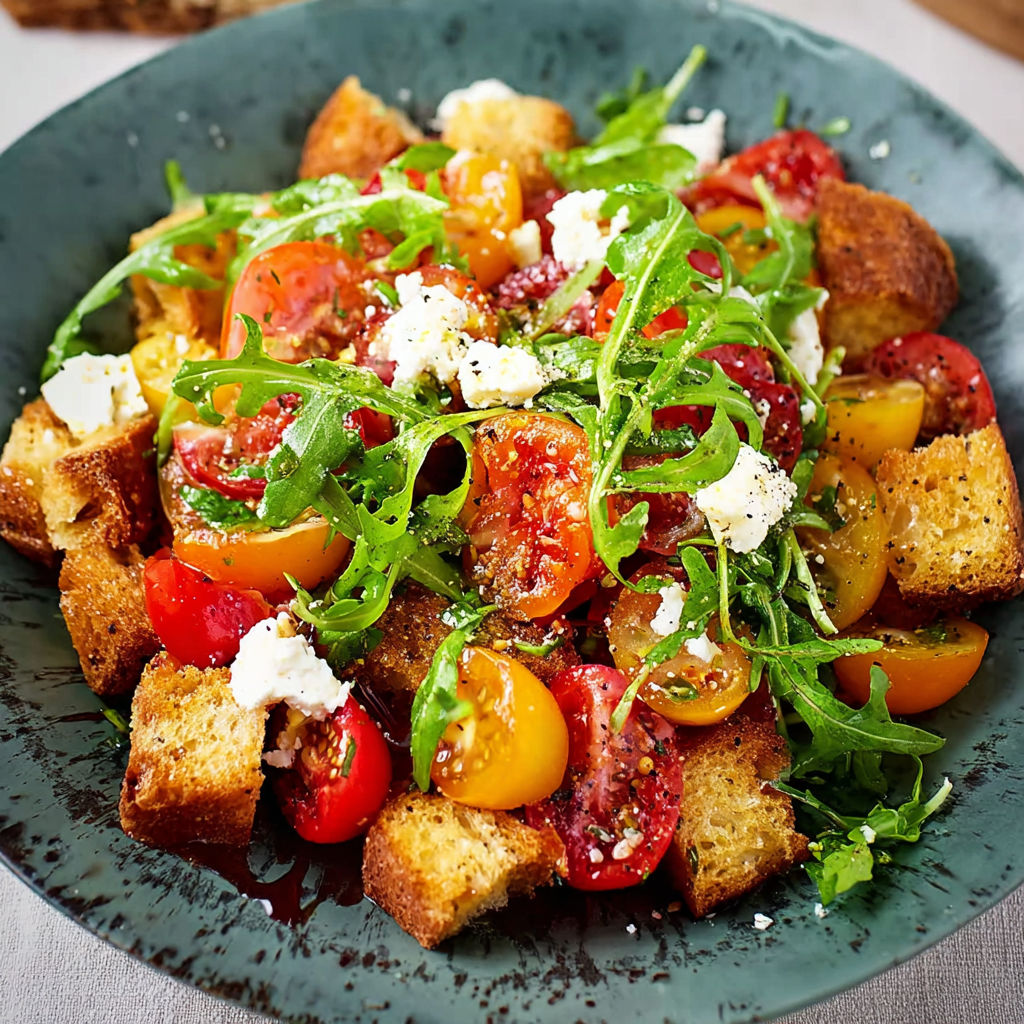 A plate of food with tomatoes, bread, and cheese.