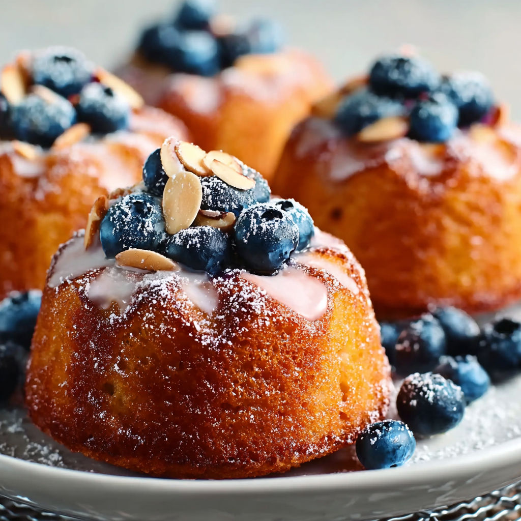 A plate of blueberry-lemon cake.