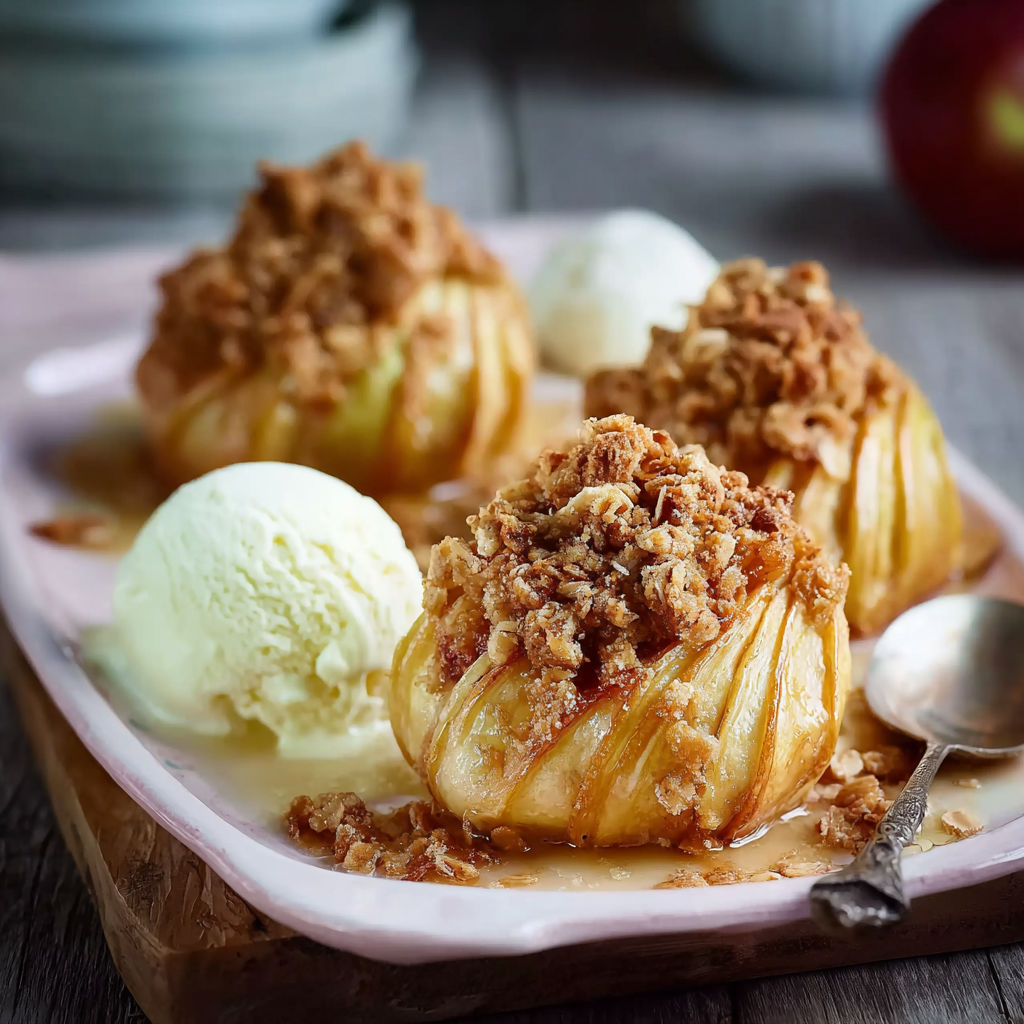 A plate of food with a scoop of ice cream on top.