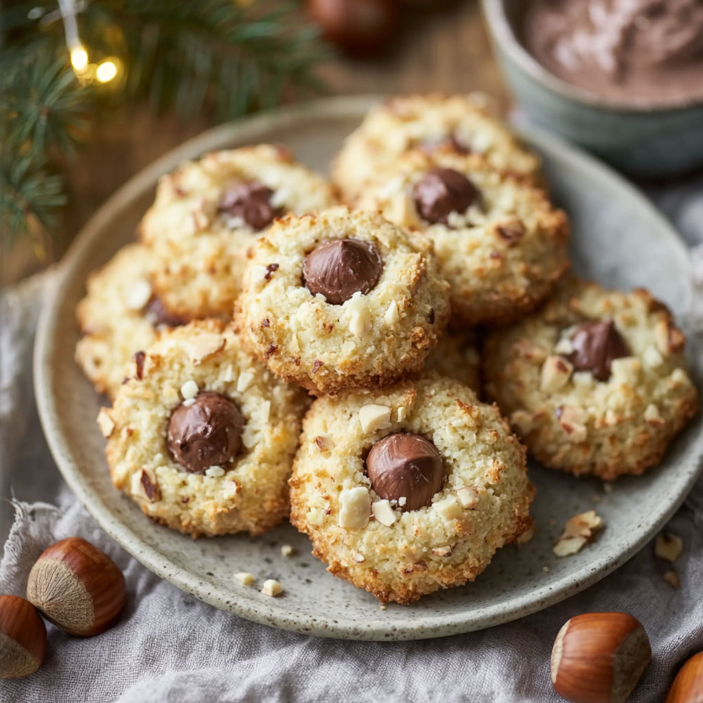 A plate of cookies with chocolate chips and nuts.