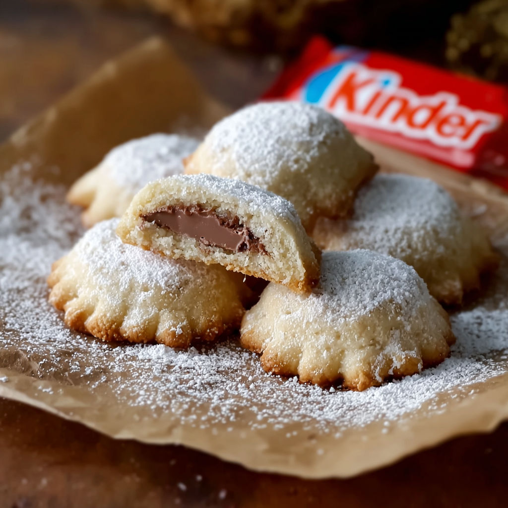A plate of Kinderriegel-Plätzchen.