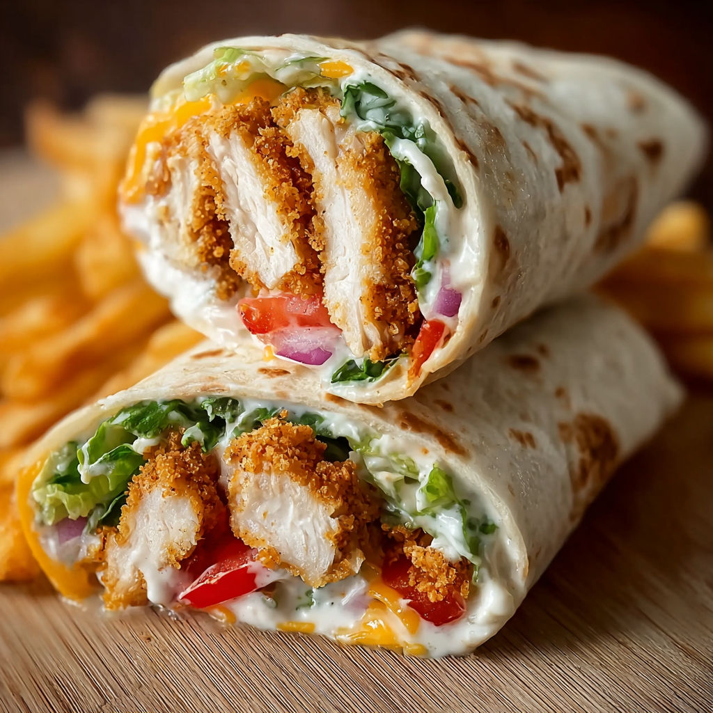 A Knuspriger Chicken Ranch Snack Wrap.