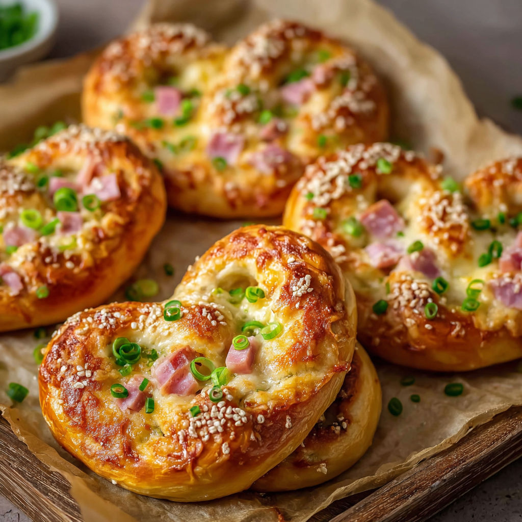 A tray of food with a description of a pizza.