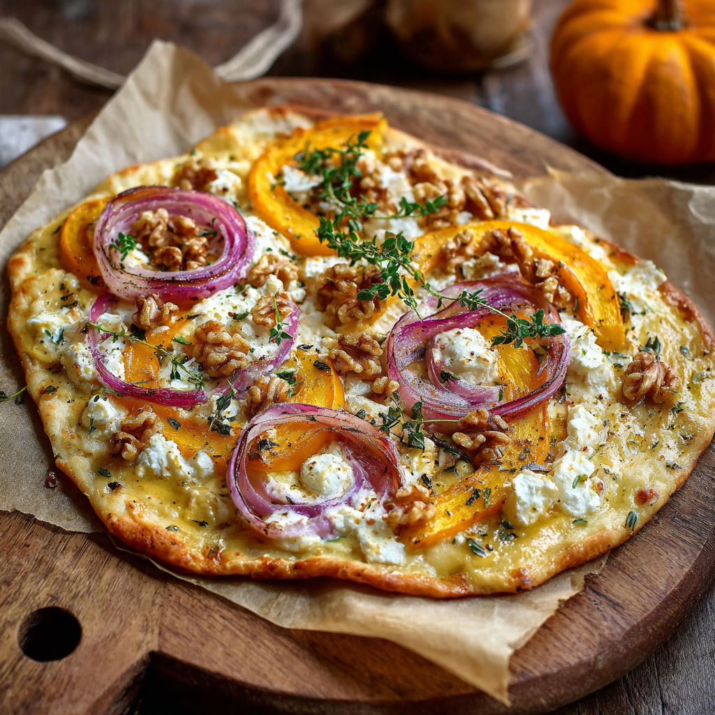 A pizza with onions and walnuts on it.