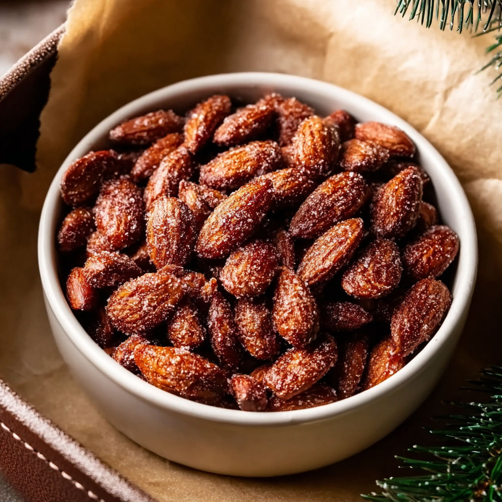 A bowl of roasted almonds.