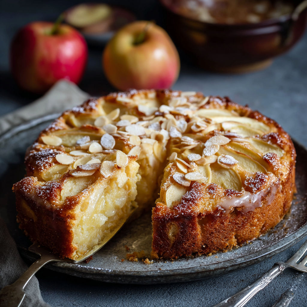 A slice of apple pie on a plate.
