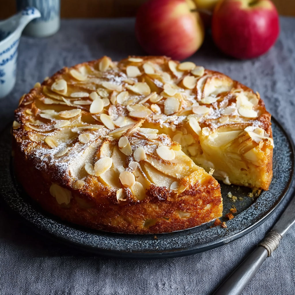 A slice of apple pie on a plate.