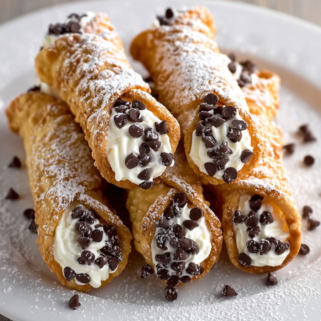 A plate of chocolate covered cannoli.