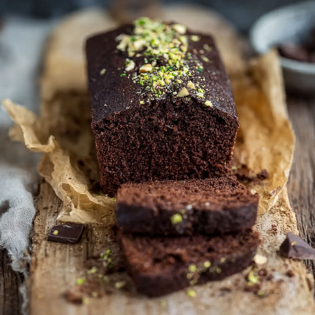 A slice of chocolate cake with almonds on top.