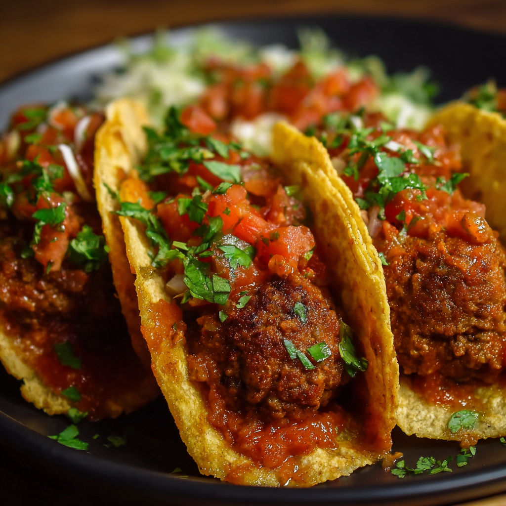 A plate of tacos with meat and tomatoes.
