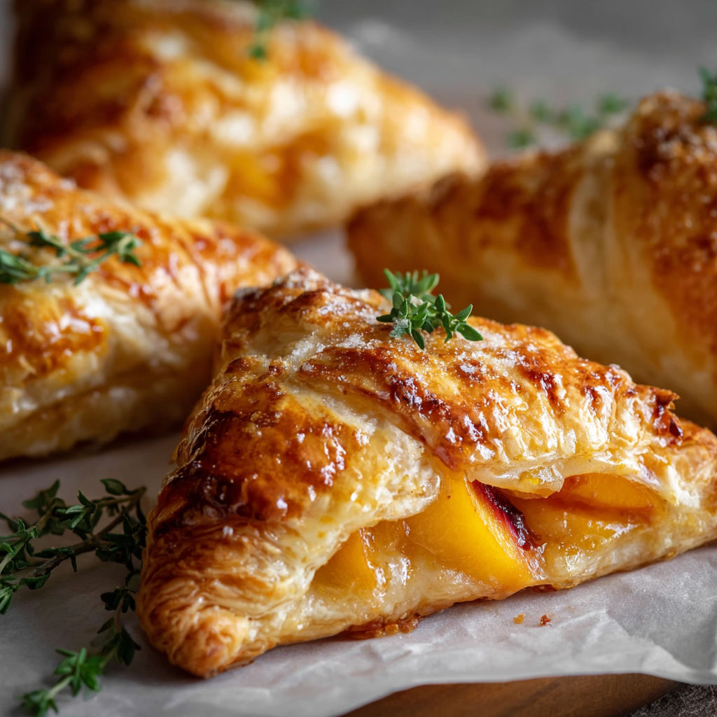 A pastry with a peach filling.