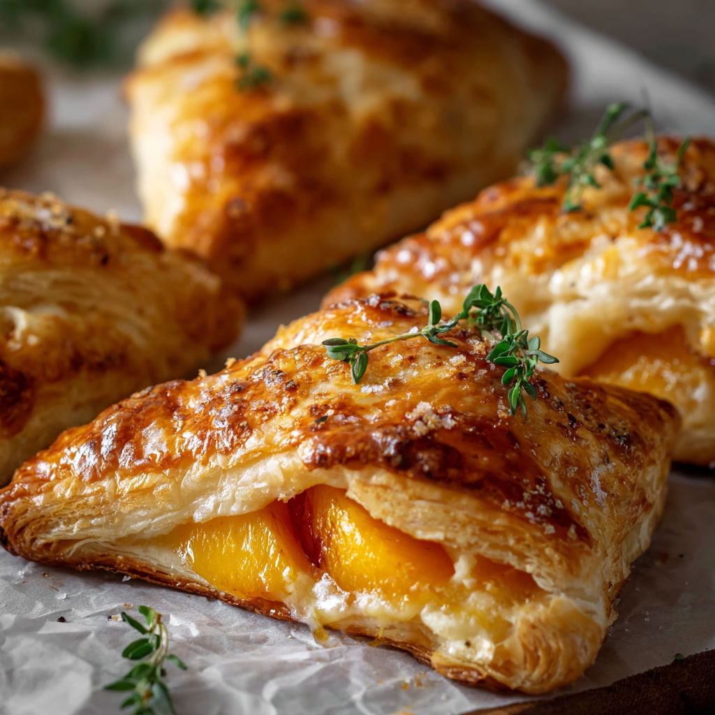 A pastry with a peach filling.