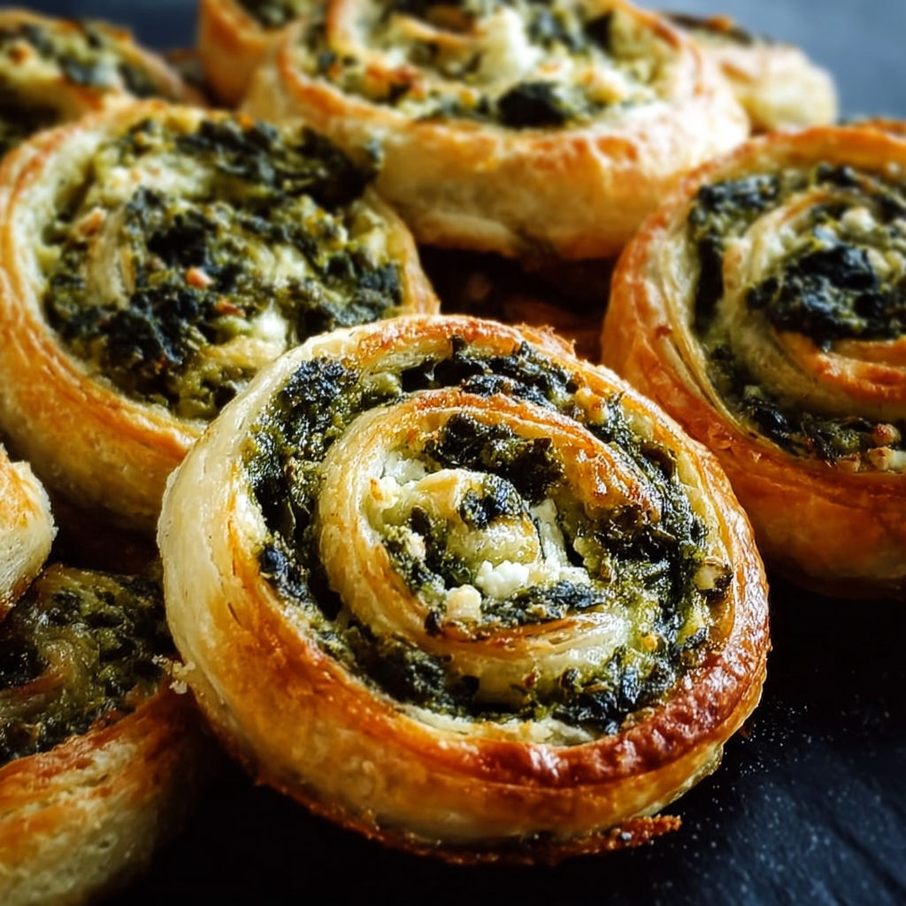 A plate of spinach and feta filled pastries.