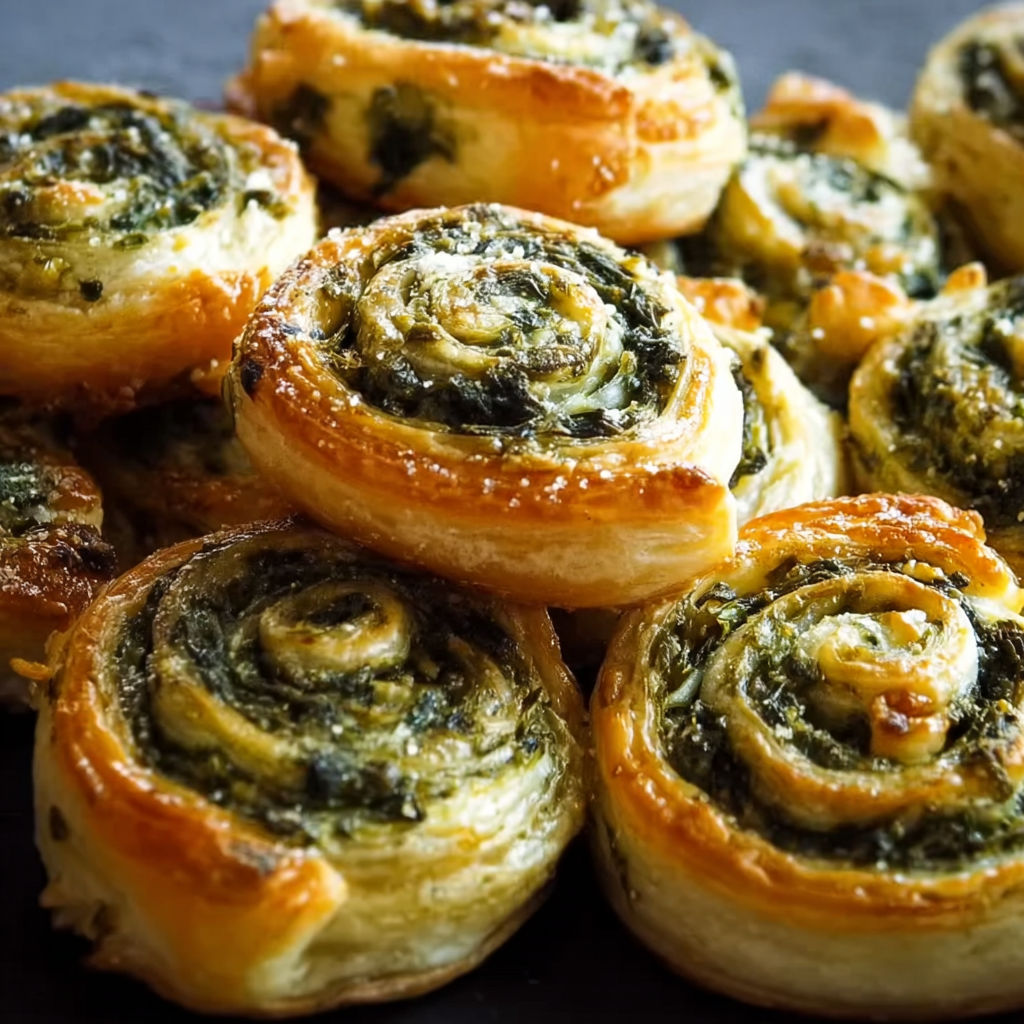A plate of spinach and feta filled pastries.