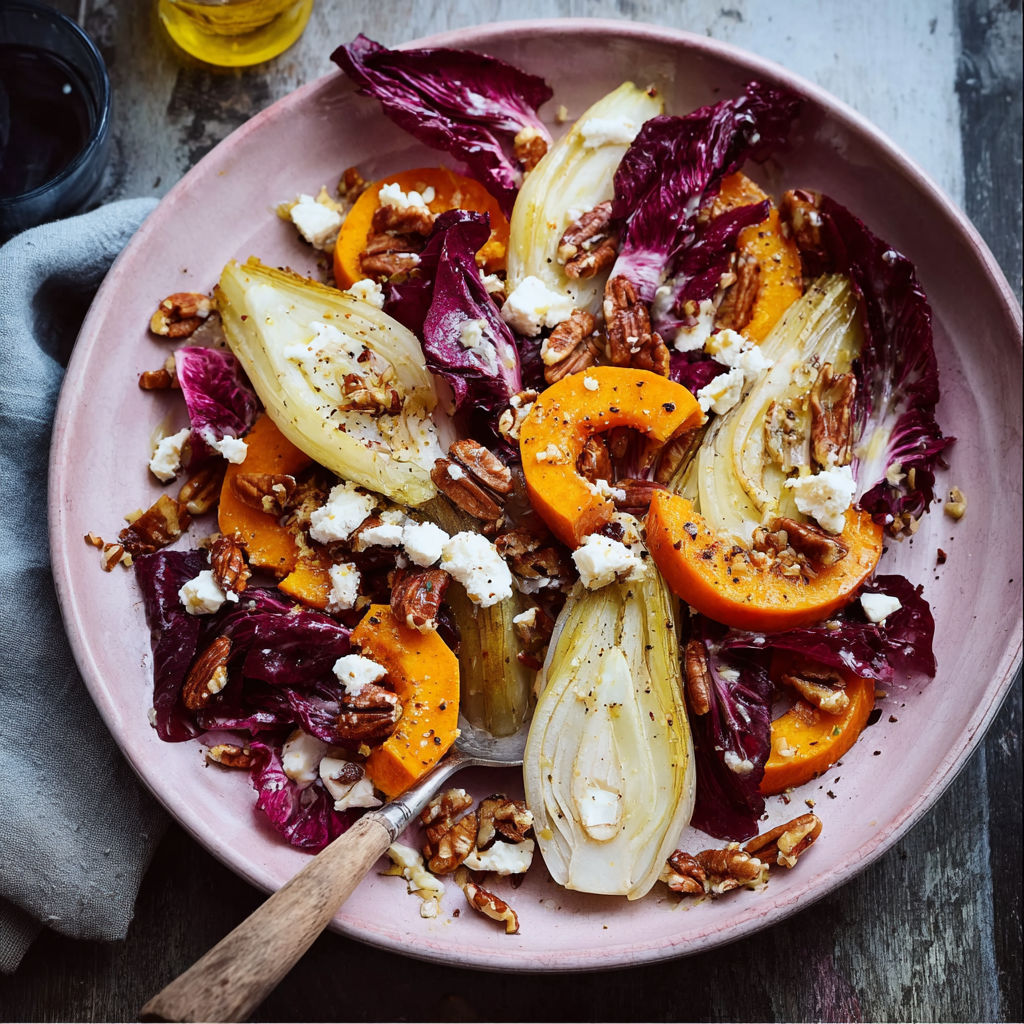 A pink bowl filled with a variety of vegetables.
