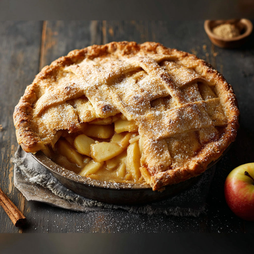 A pie with a slice missing.