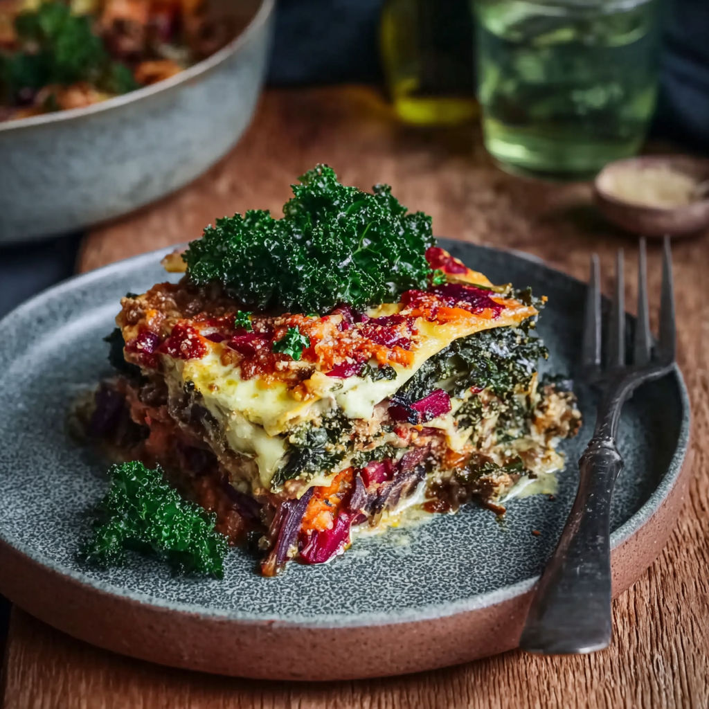 A plate of food with a fork on it.