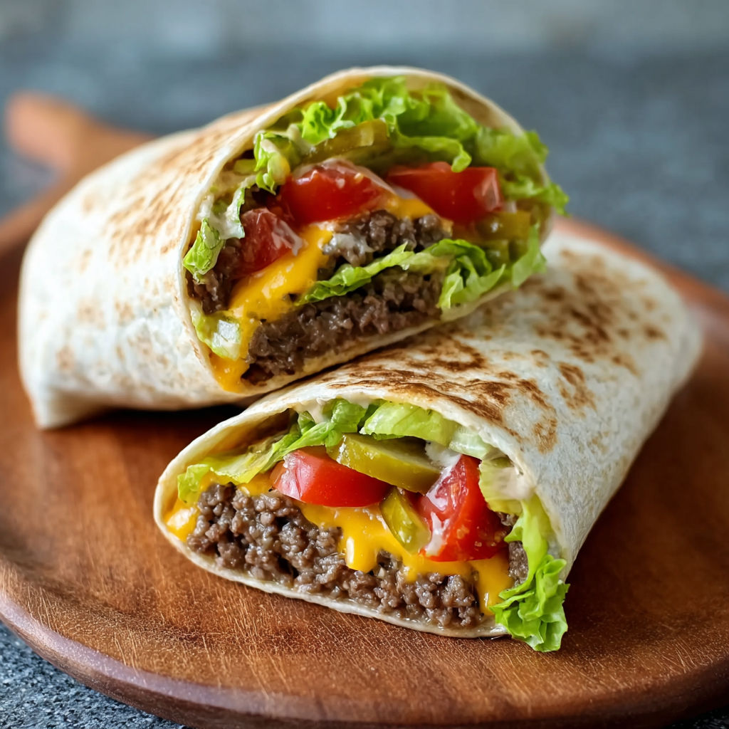 A burrito with lettuce and tomato.