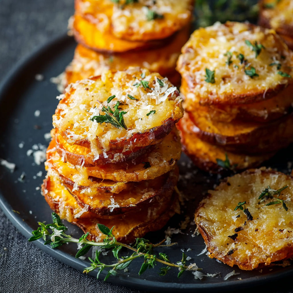 A plate of fried potatoes with cheese on top.