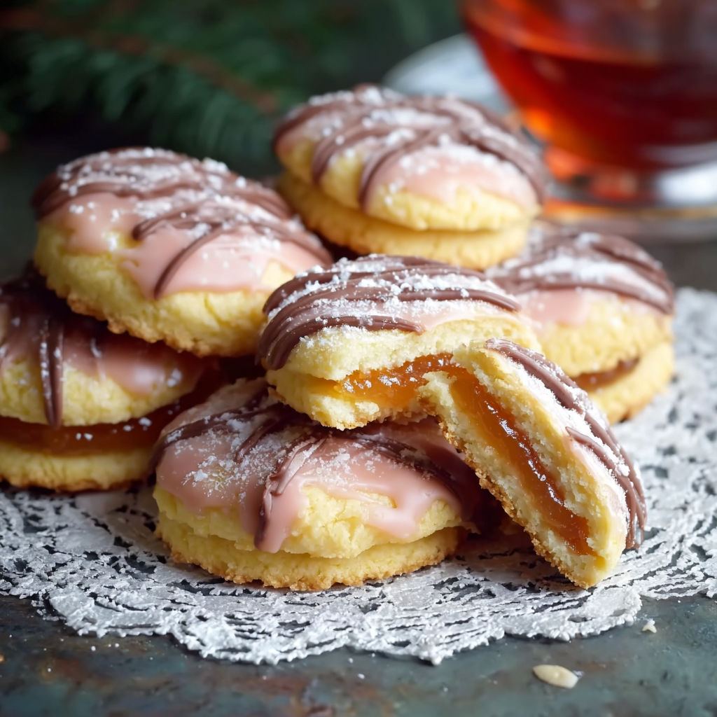 A plate of Punschkekserl cookies.