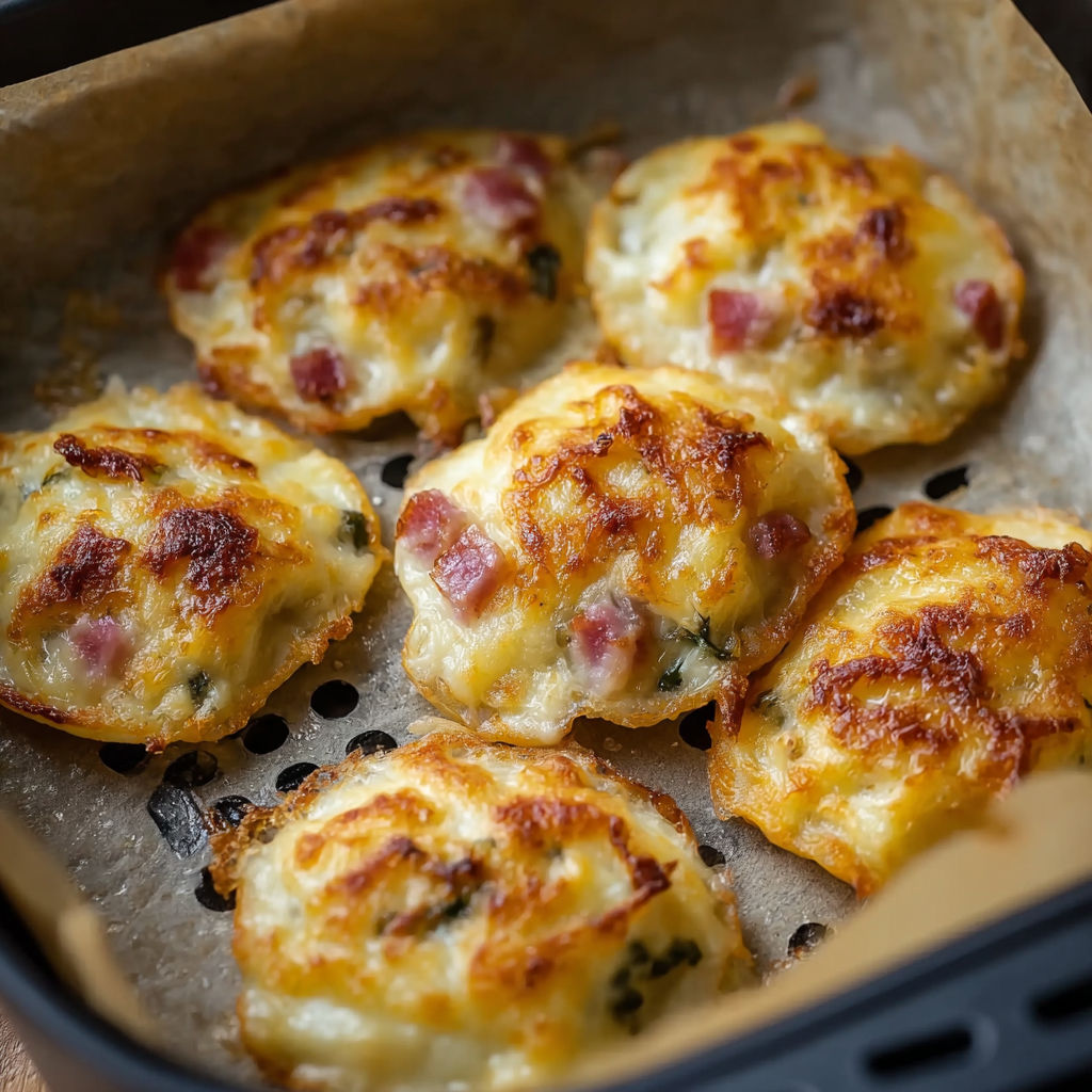 A tray of food with bacon and cheese.