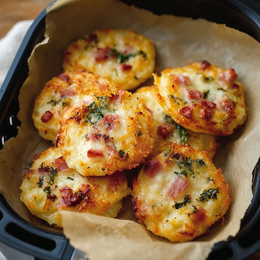 A bowl of bacon and cheese bites.