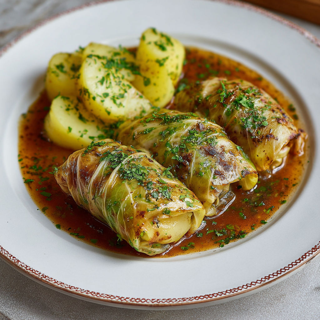 A plate of food with meat and potatoes.