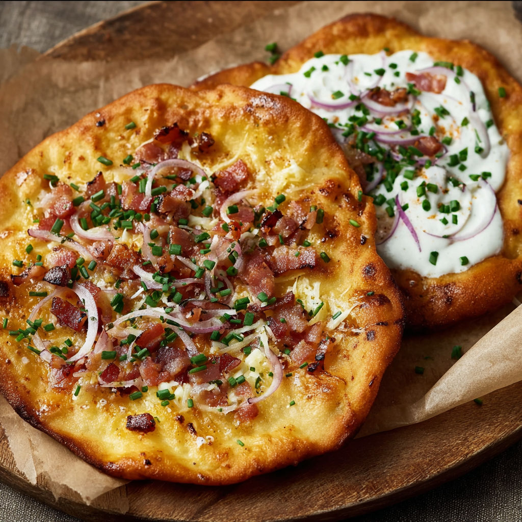Two pieces of bacon pizza on a wooden board.