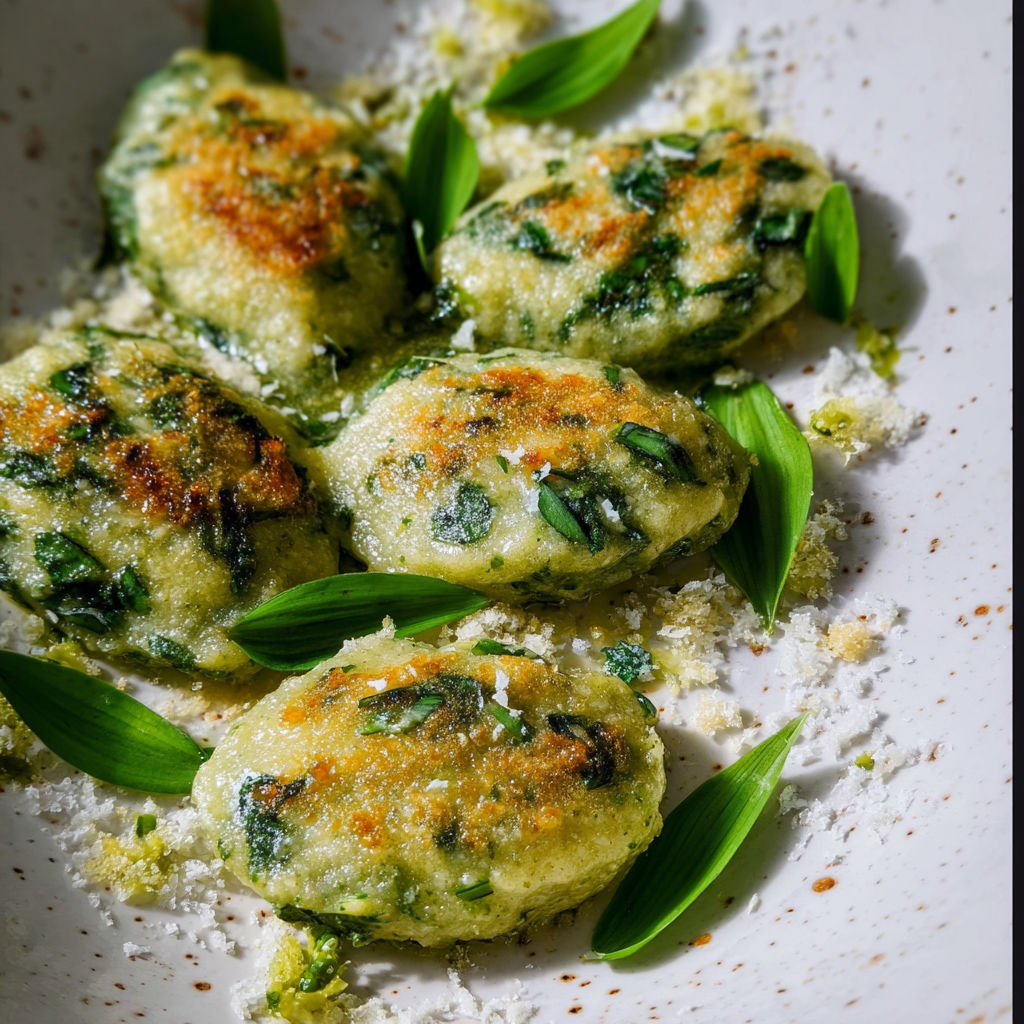 A plate of food with a green leaf on top.