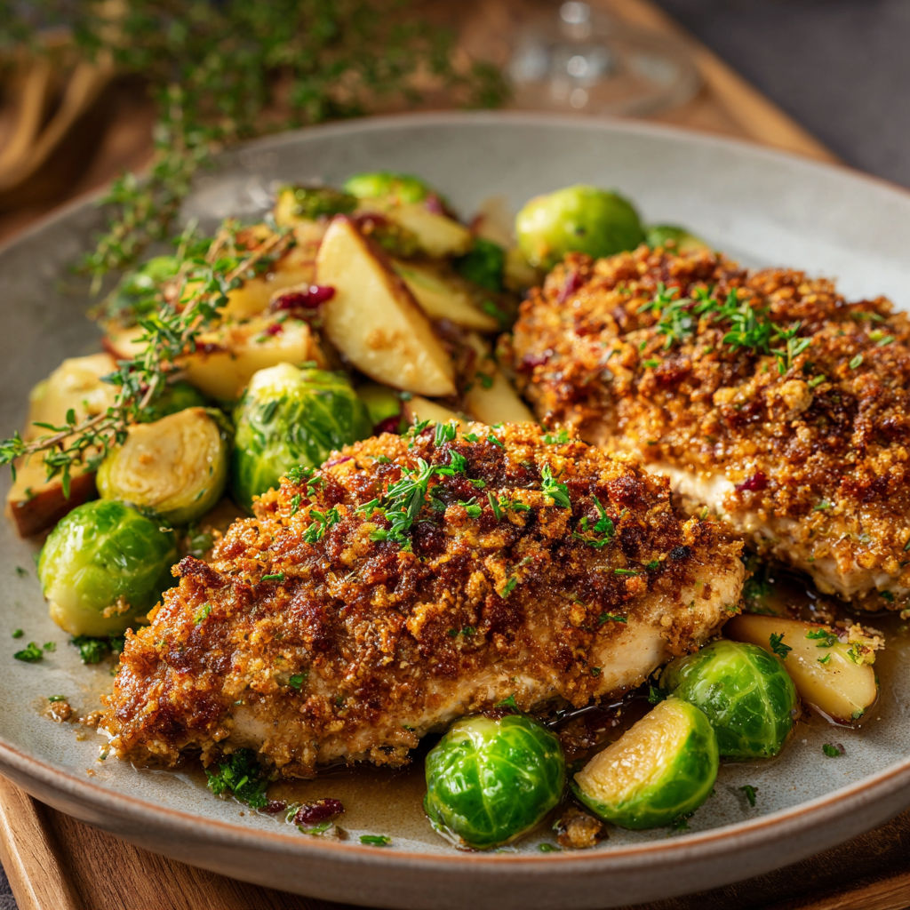 A plate of food with chicken and vegetables.
