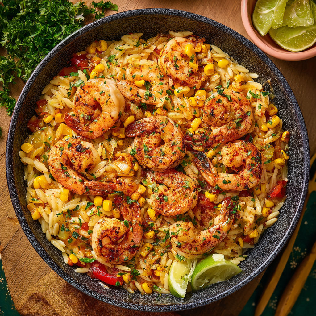 A bowl of shrimp and rice.