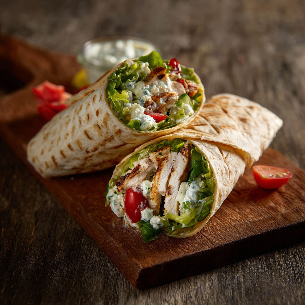 A sandwich with lettuce and blue cheese.