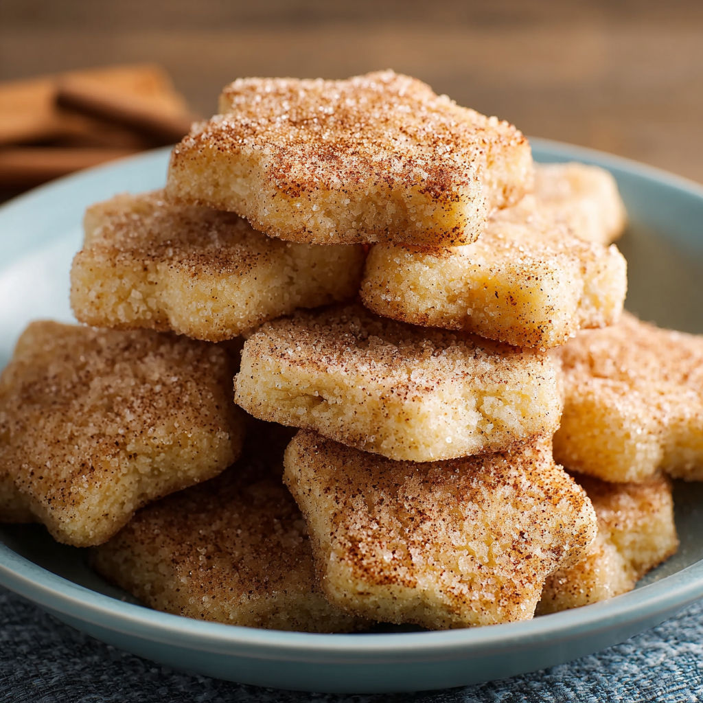 A stack of cinnamon sugar covered pastries.