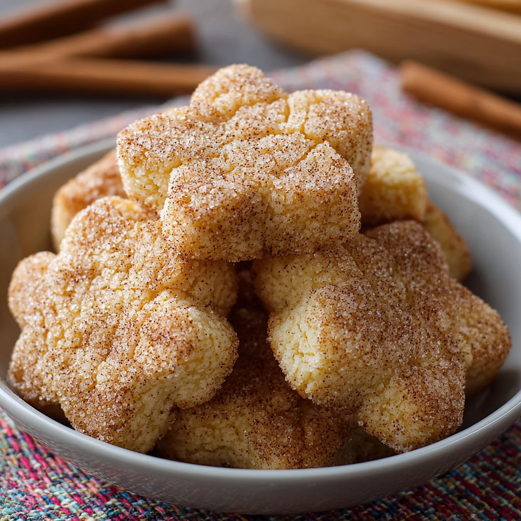 A bowl of sugar coated cookies.