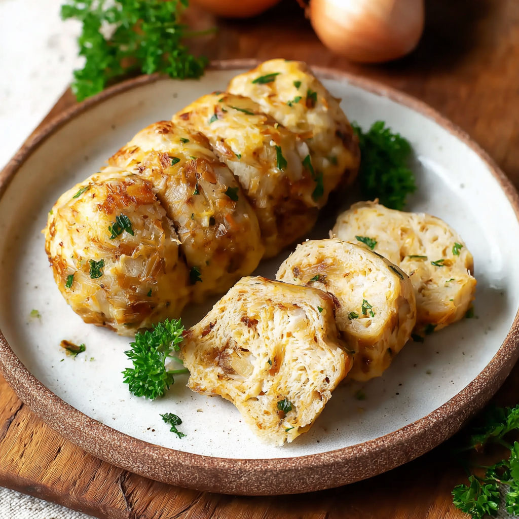 A plate of food with a piece of meat and a vegetable.