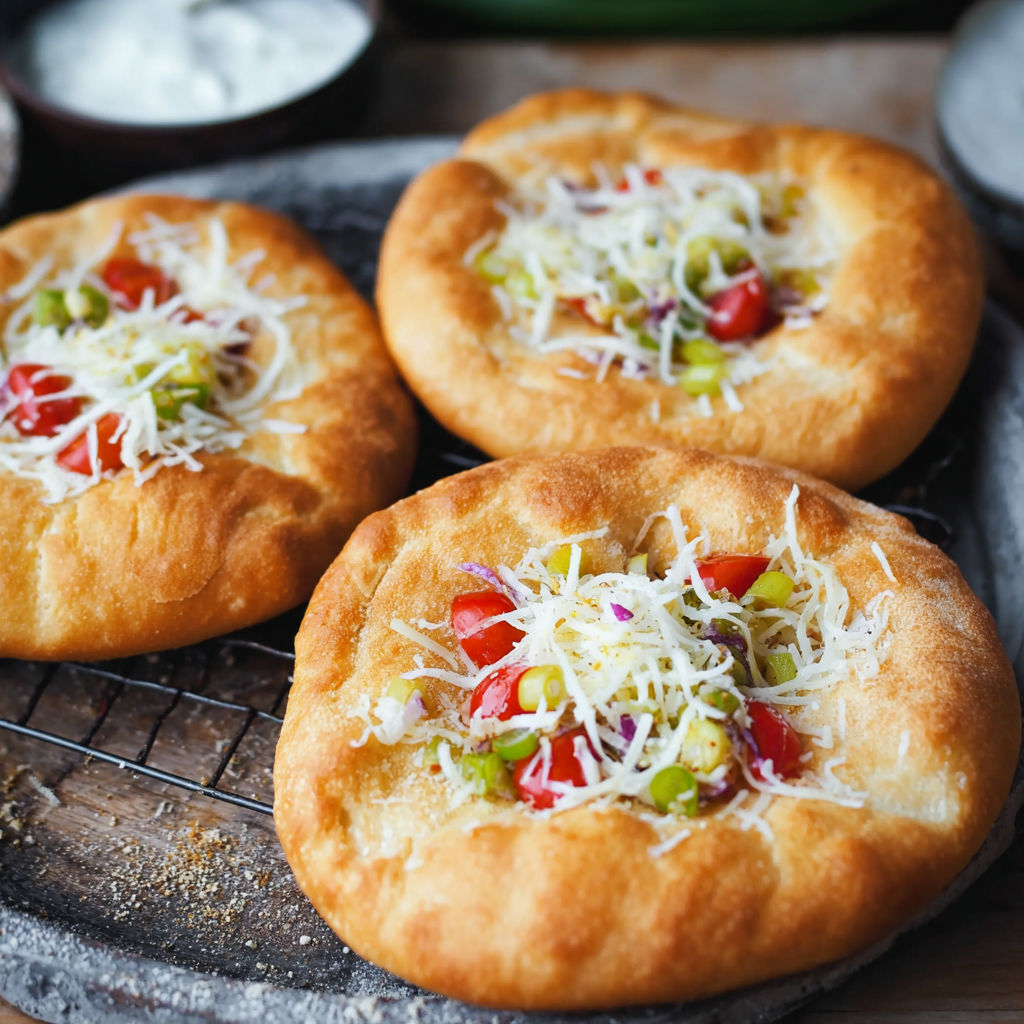 Two pieces of food on a tray.