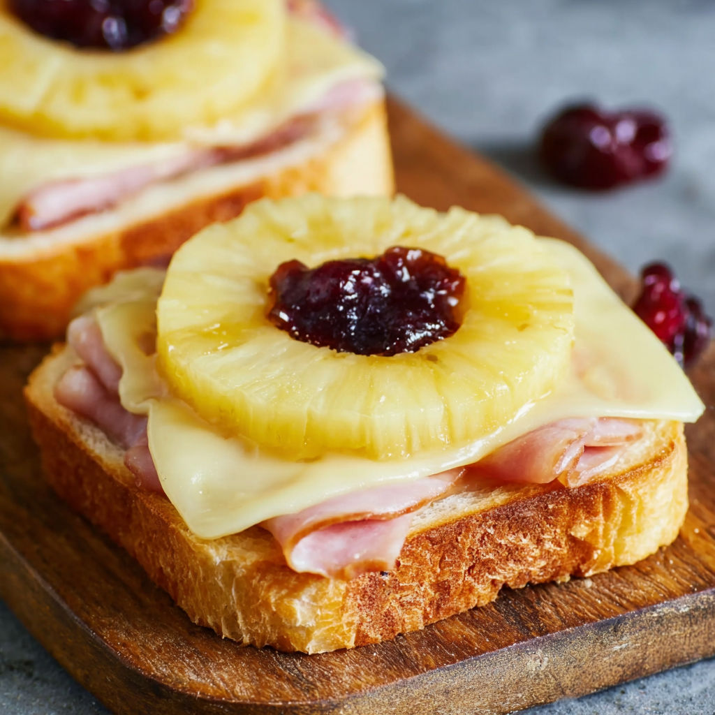 Toast with pineapple and jelly.