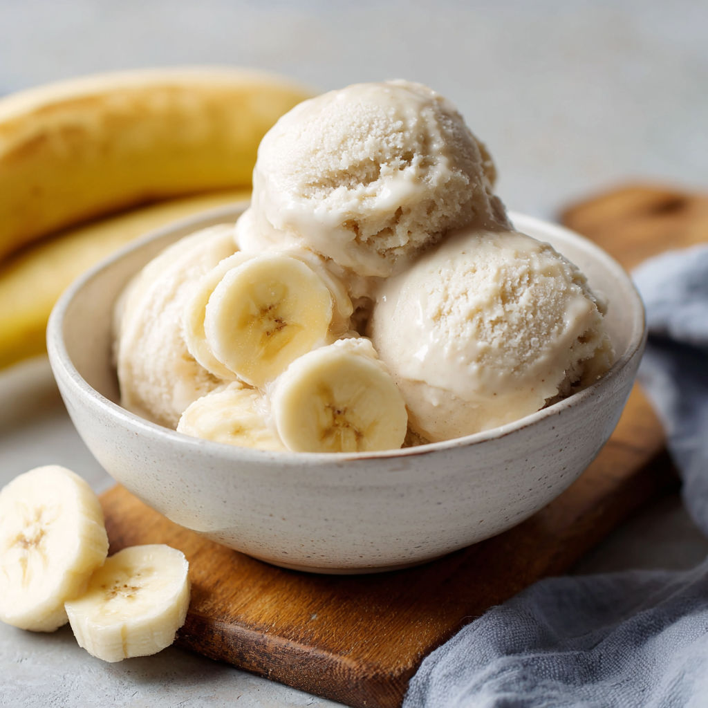 A bowl of banana ice cream.