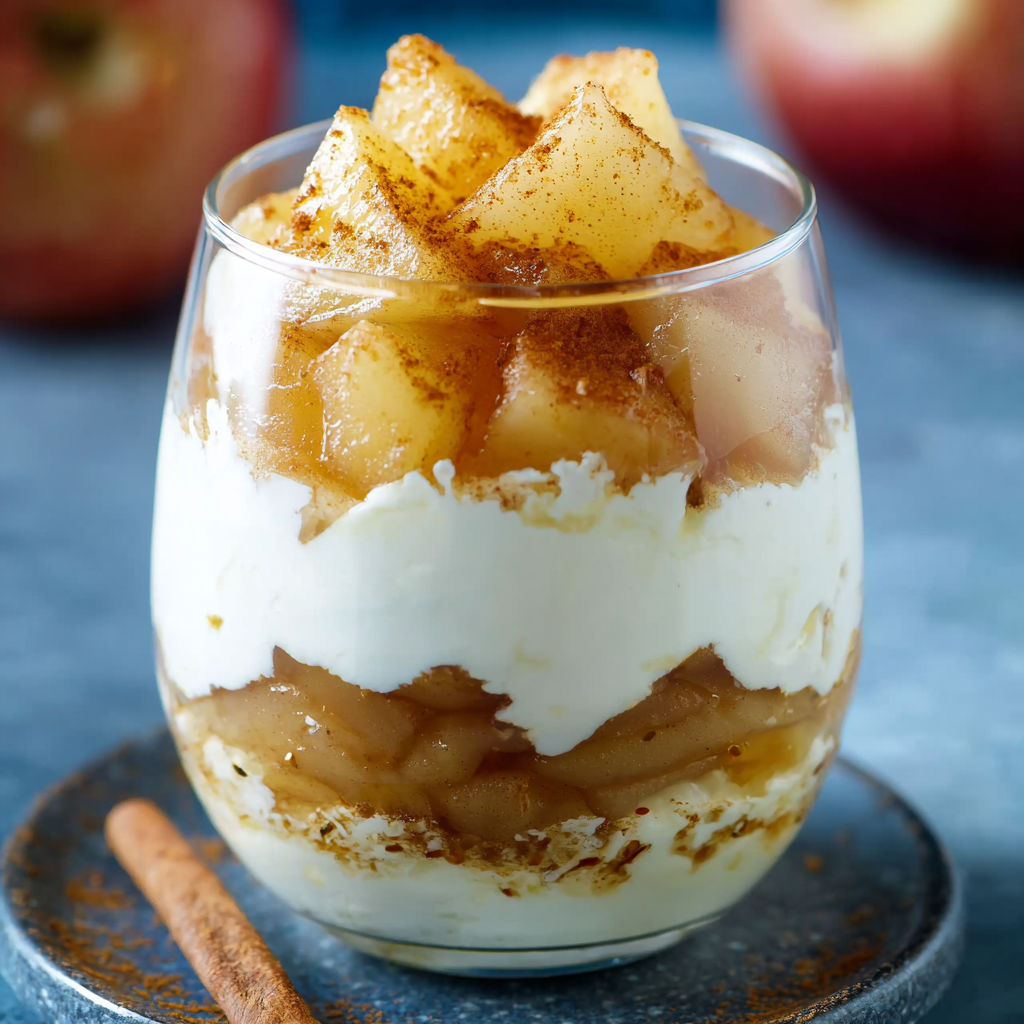 A glass of Bratapfel-Dessert.