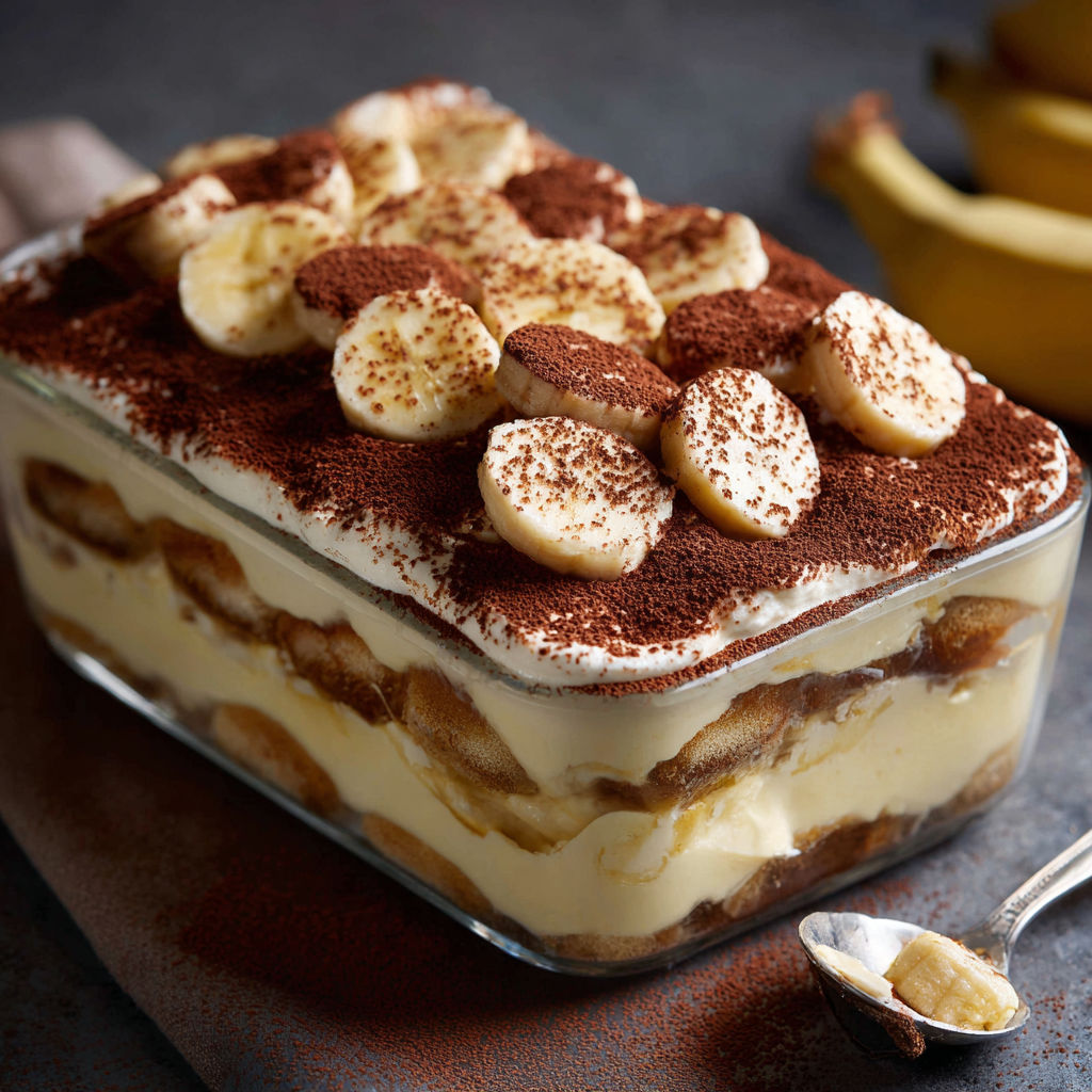 A dessert with bananas and chocolate.