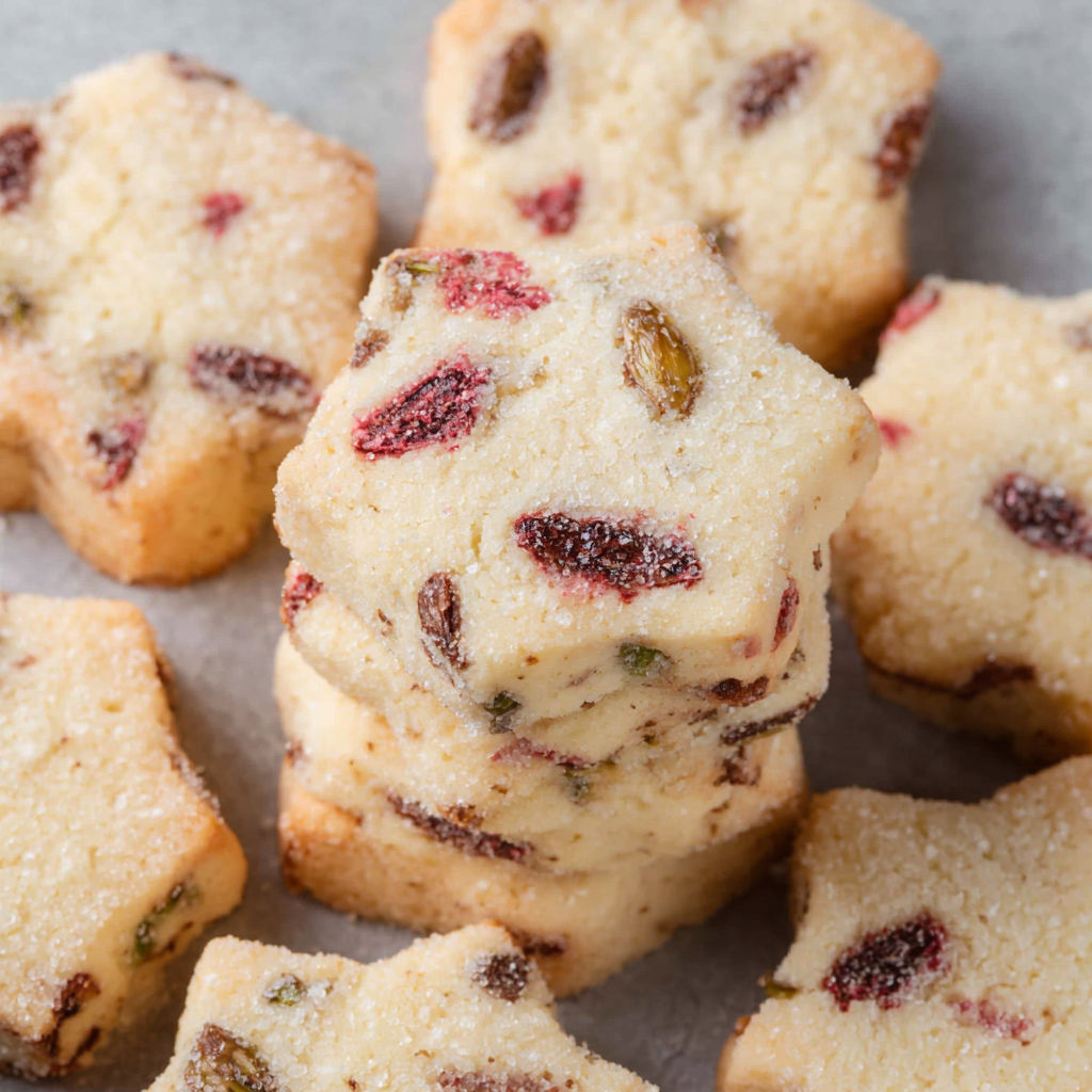 A stack of cookies with a star shape.