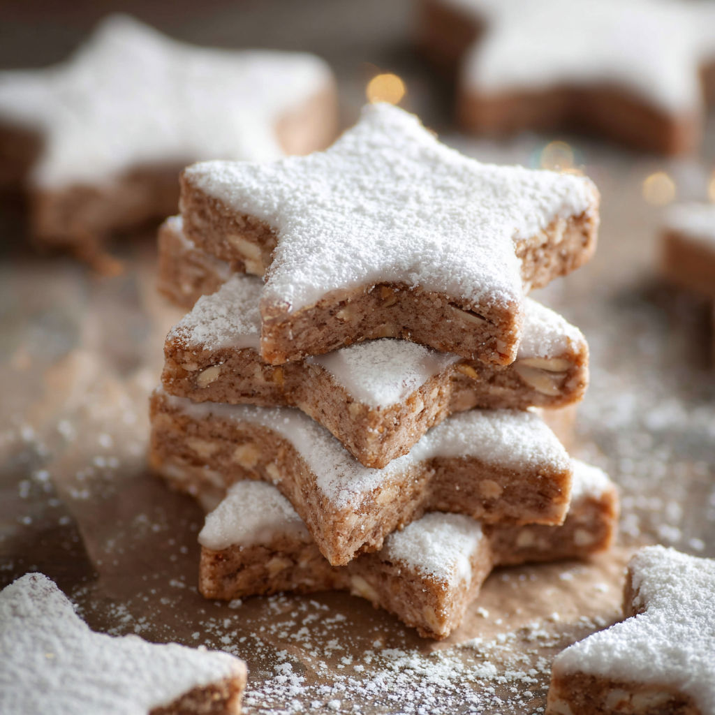 Zimtsterne on a table.