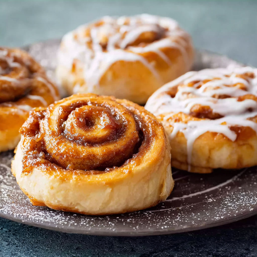A plate of Zimtschnecken.