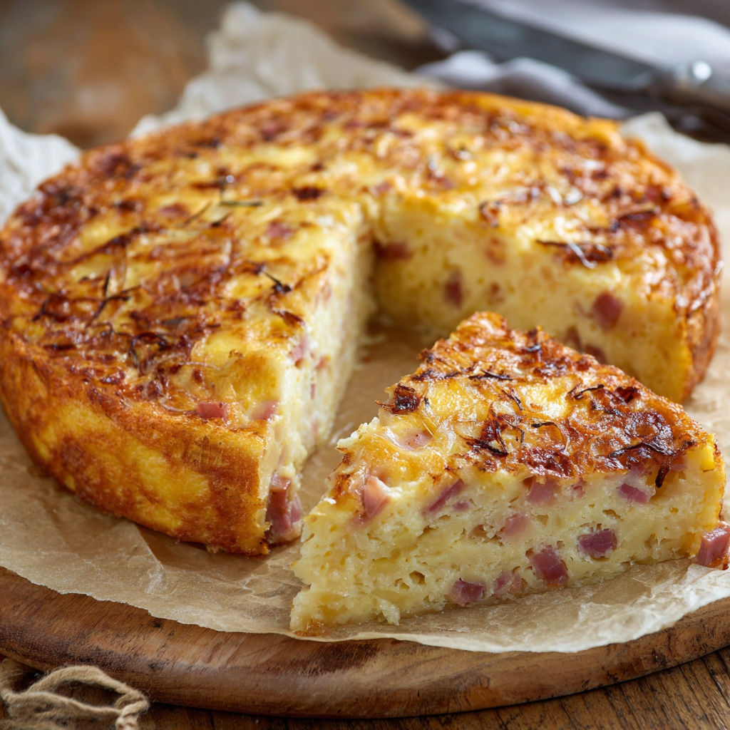 A slice of Zwiebelkuchen without a crust.