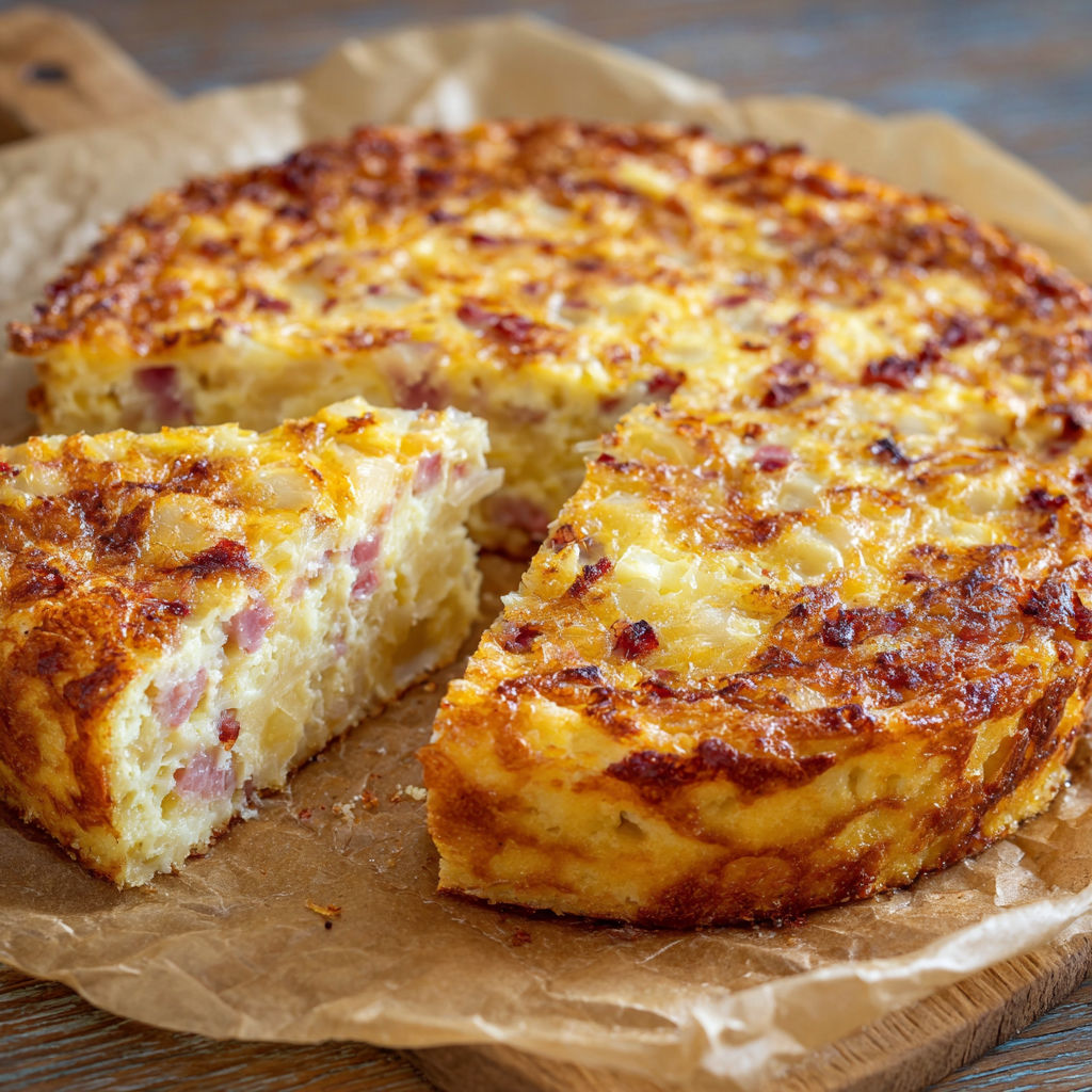 A slice of quiche is on a paper towel.