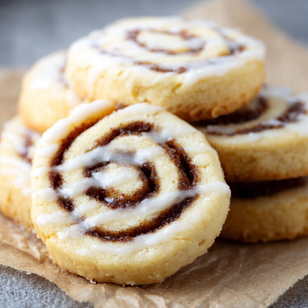 A stack of Zimtschnecken Plätzchen.