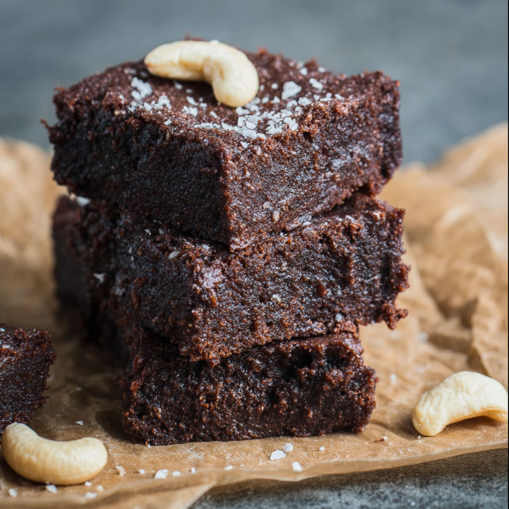 Three pieces of vegane brownies.