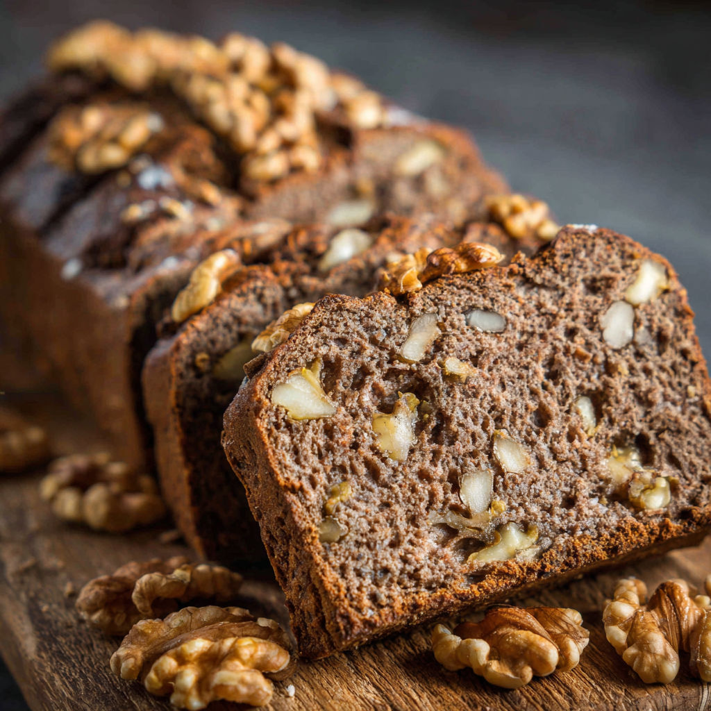 A slice of bread with nuts on top.