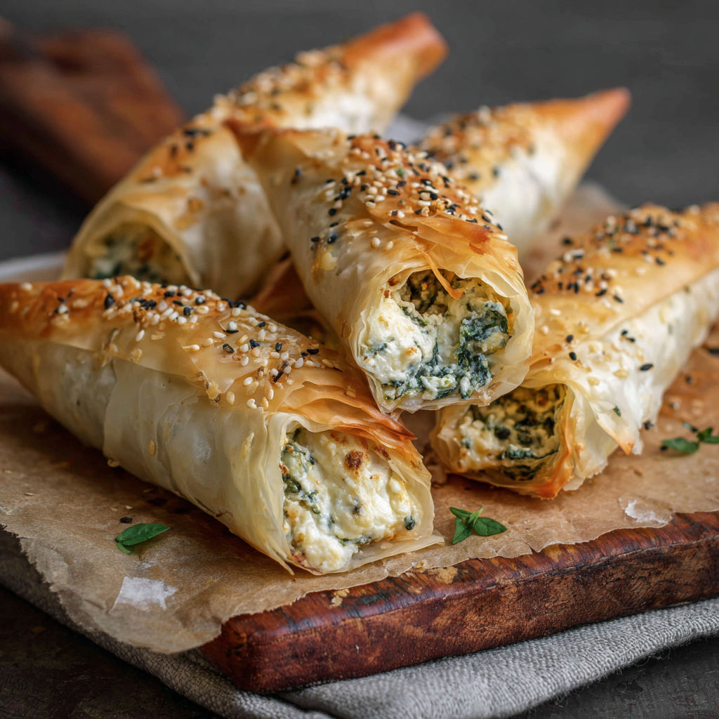 Börek mit Käse und Spinat.