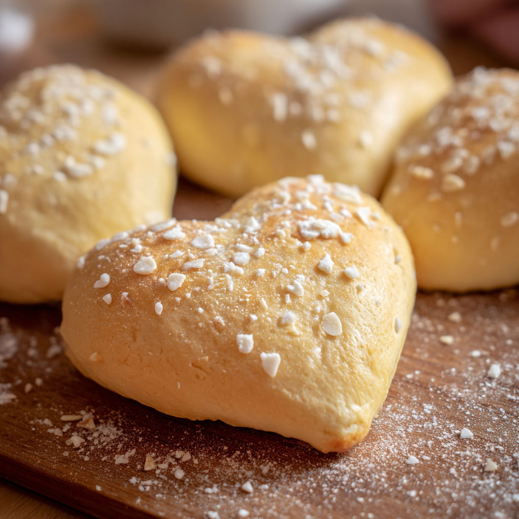 A plate of bread with white sugar on top.